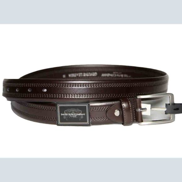 Savile Row Company London Brown Leather Dress Belt Men's Size 38 - Picture 1 of 1